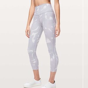 lululemon athletica Light Gray Printed High-Rise Capri Leggings